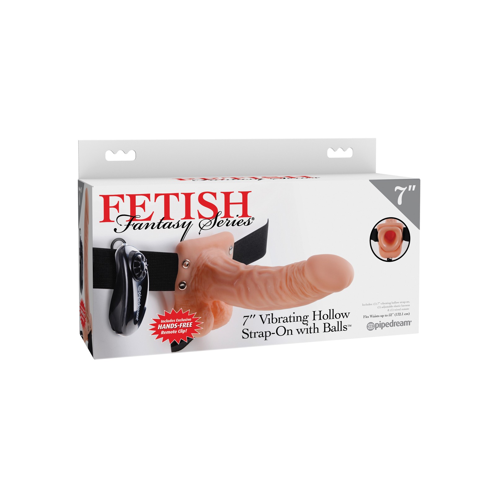 Fetish Fantasy 7 Inch Vibrating Hollow Strap On Flesh