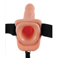 Fetish Fantasy 7 Inch Vibrating Hollow Strap On Flesh