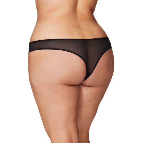 Plus Size Crotchless Pearl Thong for Seduction