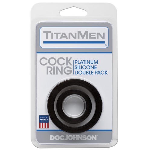 Titanmen Platinum Silicone Cock Ring - 2 Pack