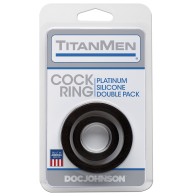 Titanmen Platinum Silicone Cock Ring - 2 Pack