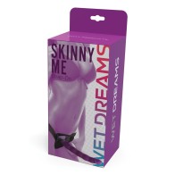 Wet Dreams Skinny Me Strap-on con Arnés Púrpura