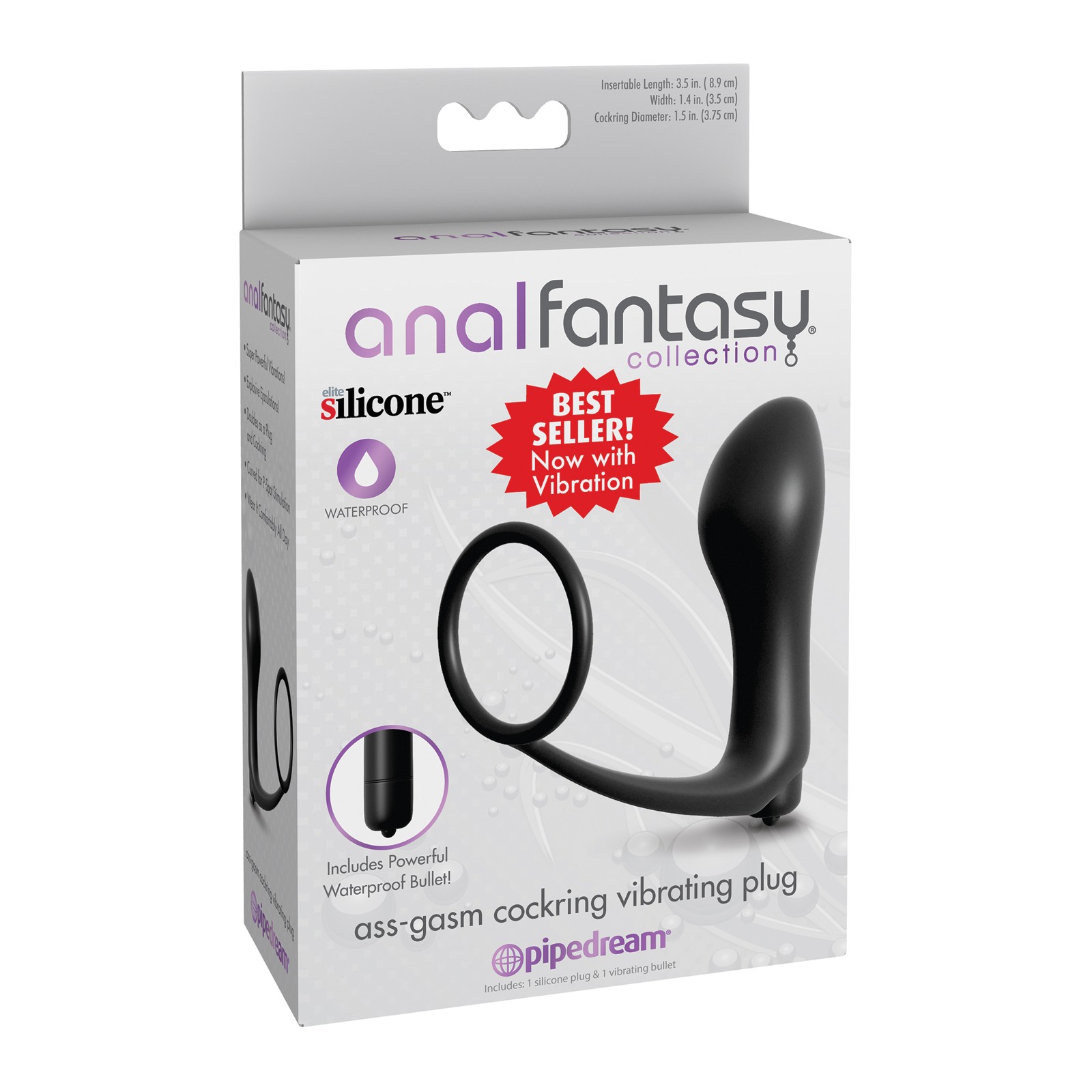 Ass Gasm Vibrating Plug with Cockring for Prostate Stimulation