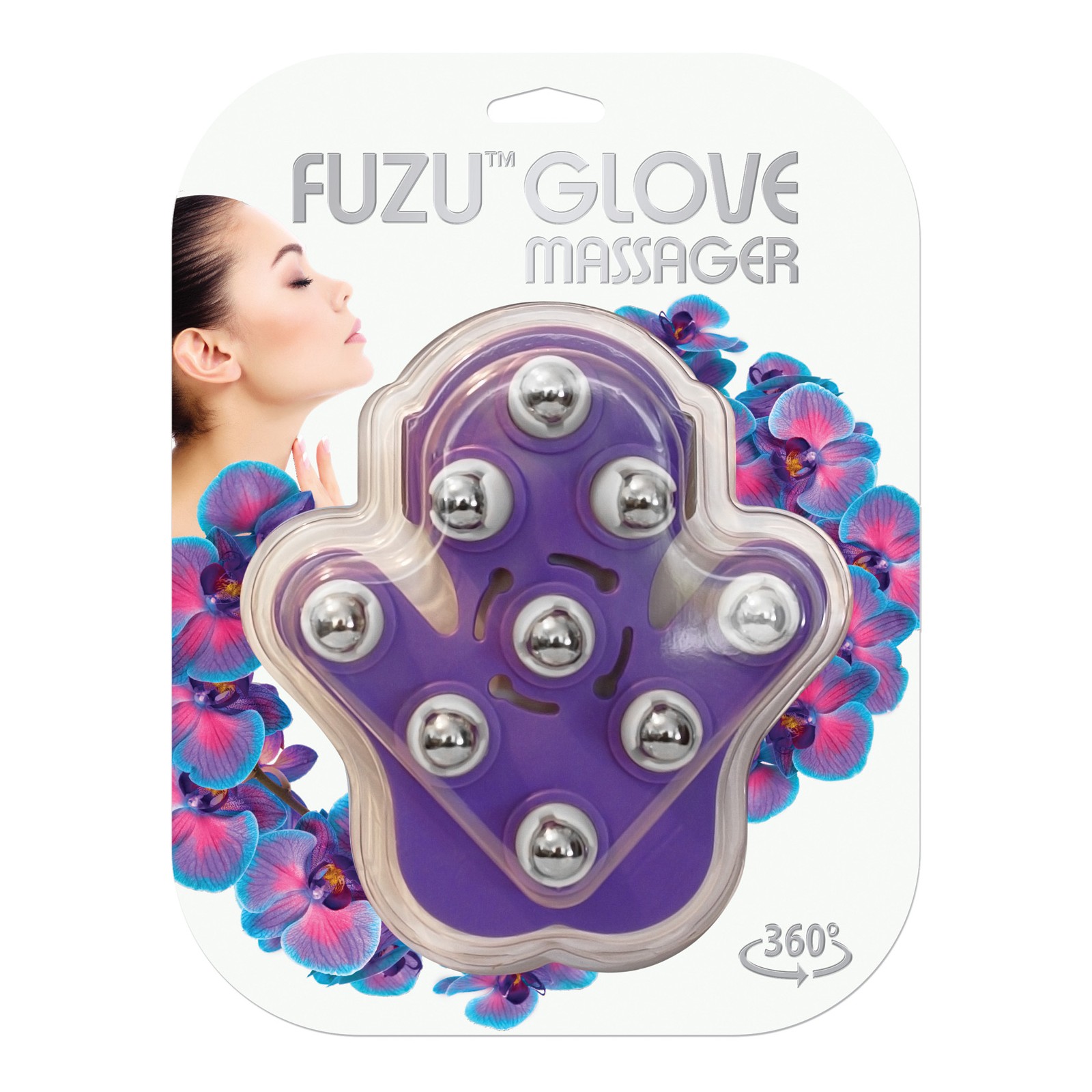 Fuzu Glove Massager Neon Purple - Stress Relief