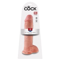 King Cock 11" Pene con Testículos - Carne