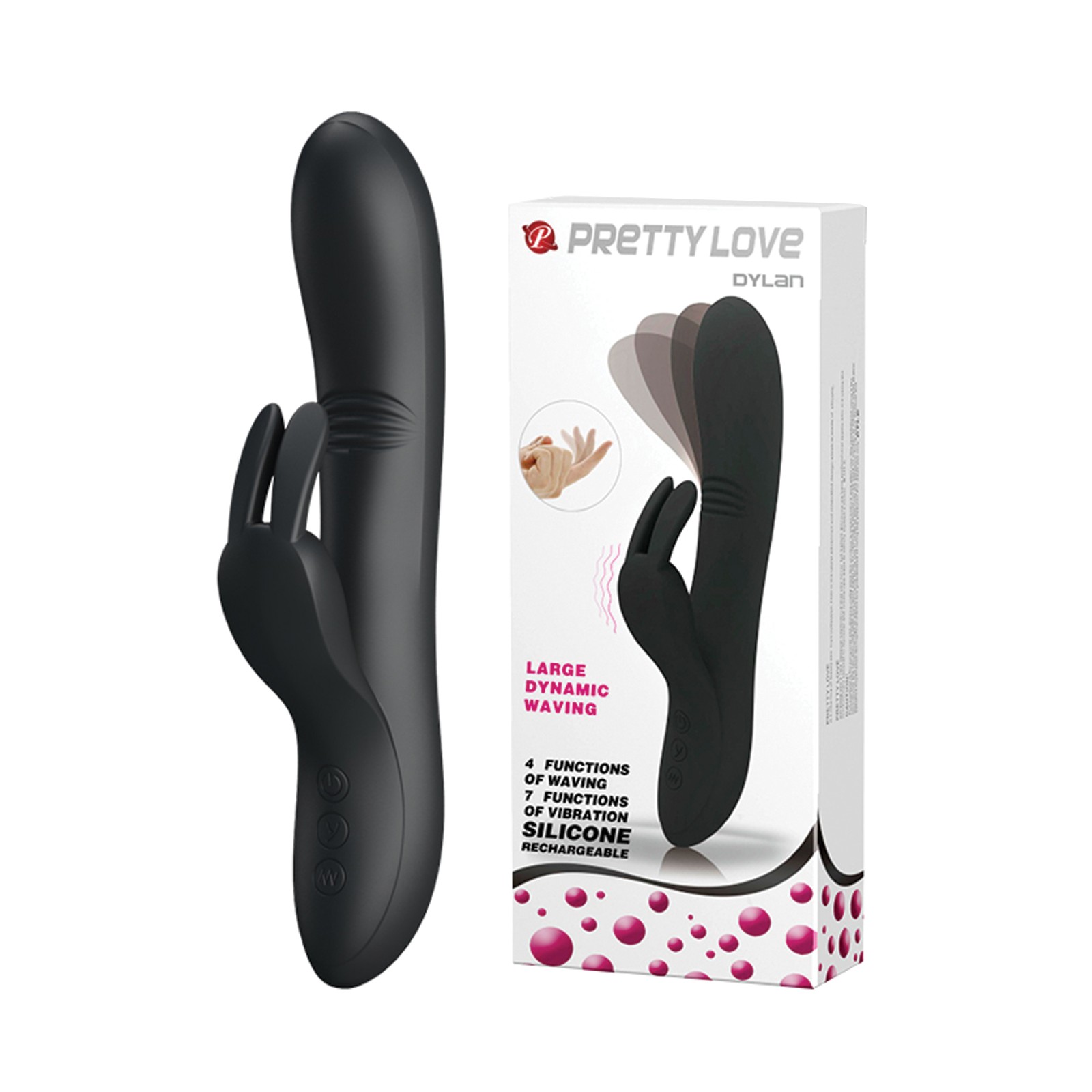 Pretty Love Dylan Rabbit Vibrator 11 Function Black