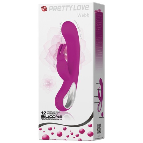 Vibrador con Orejas de Conejo Pretty Love Webb con Mango - Fucsia