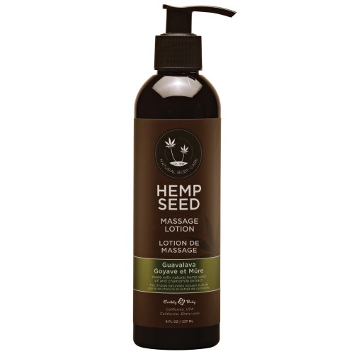 Earthly Body Hemp Seed Massage Lotion Guavalava Scent