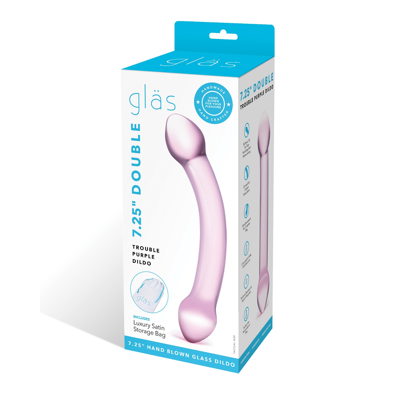 Dildo de Vidrio Double Trouble Púrpura