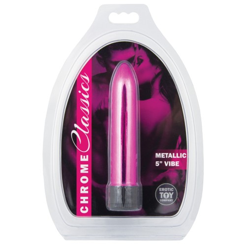 Vibrador Rosa Chrome Classics de 5 Pulgadas para Máximo Placer