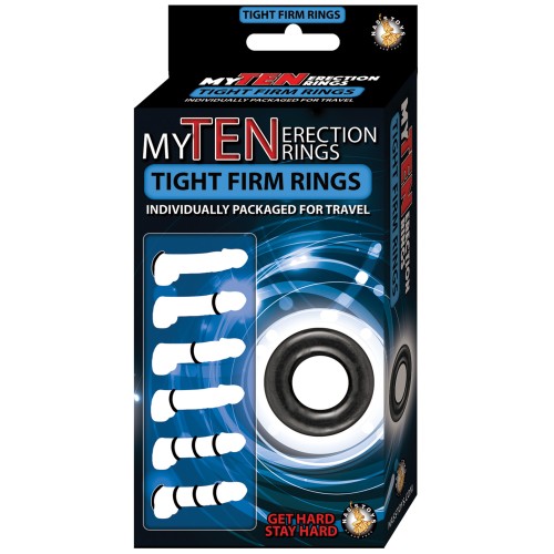 My Ten Erection Rings Tight Black Firm Rings