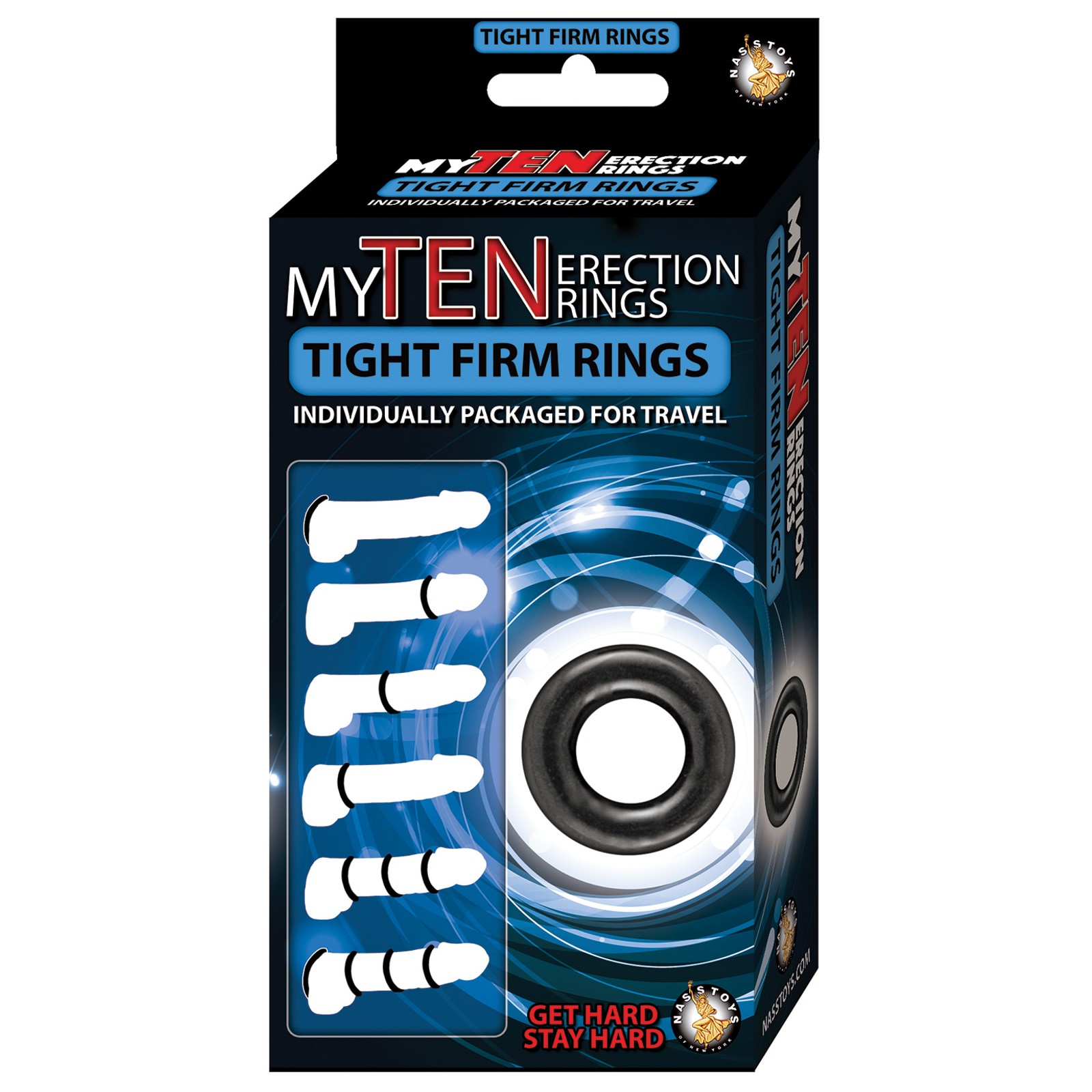 My Ten Erection Rings Tight Black Firm Rings