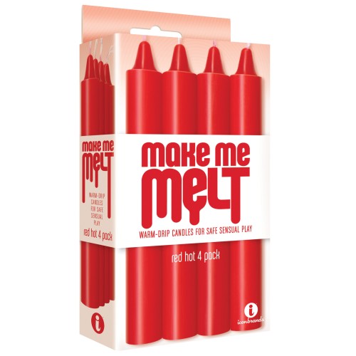 The 9's Make Me Melt Sensual Warm Drip Candles - Red Hot Pack