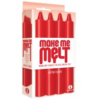 The 9's Make Me Melt Sensual Warm Drip Candles - Red Hot Pack