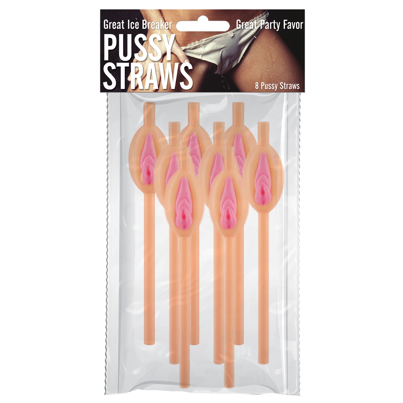 Pussy Straws Fun Party Accessories Pack of 8