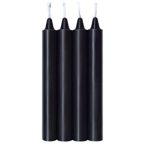 The 9's Make Me Melt Sensual Warm Drip Candles Jet Black Pack of 4