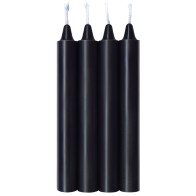 The 9's Make Me Melt Sensual Warm Drip Candles Jet Black Pack of 4