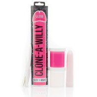 Clone-A-Willy Vibrating Kit - Glow in the Dark Hot Pink