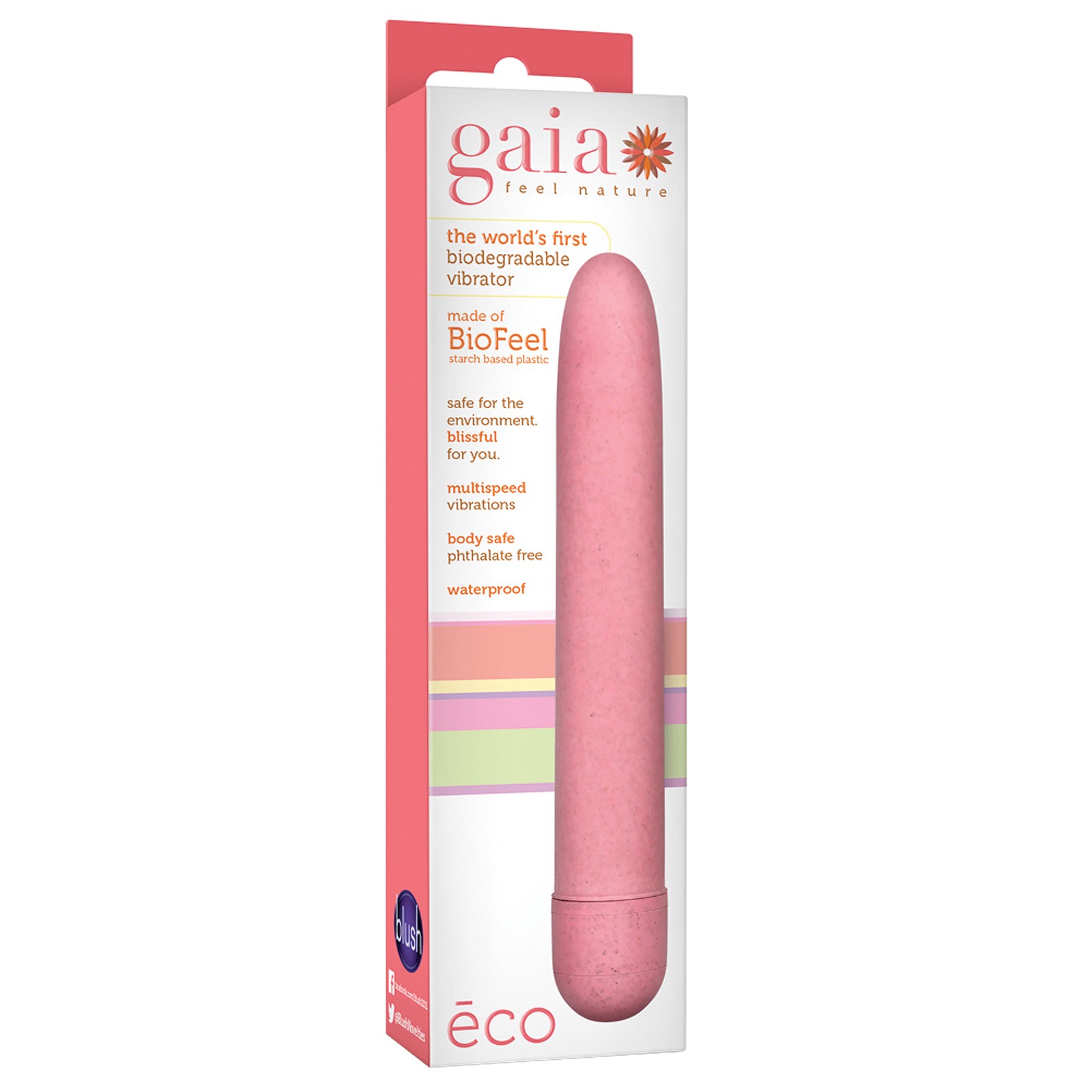 Blush Gaia Eco Biodegradable Vibrator - Coral