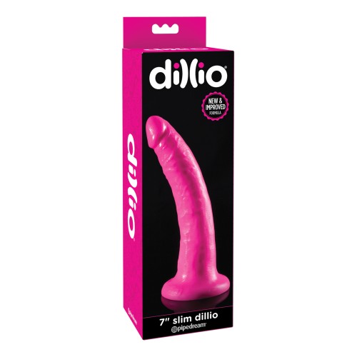 Dillio 7-Inch Slim Dildo in Pink