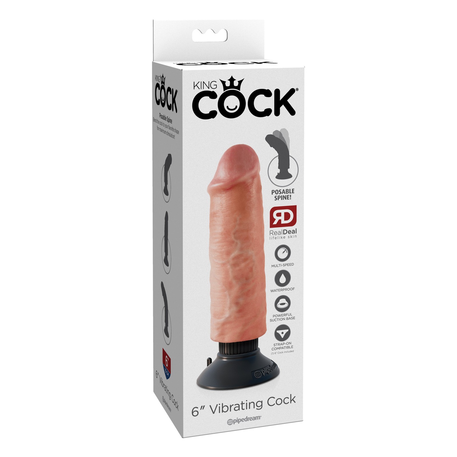 King Cock 6" Vibrating Cock Flesh