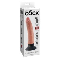 King Cock 7" Vibrating Cock Flesh Realistic Design