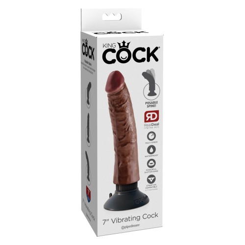 Cock Vibrante King de 7 Pulgadas Marrón