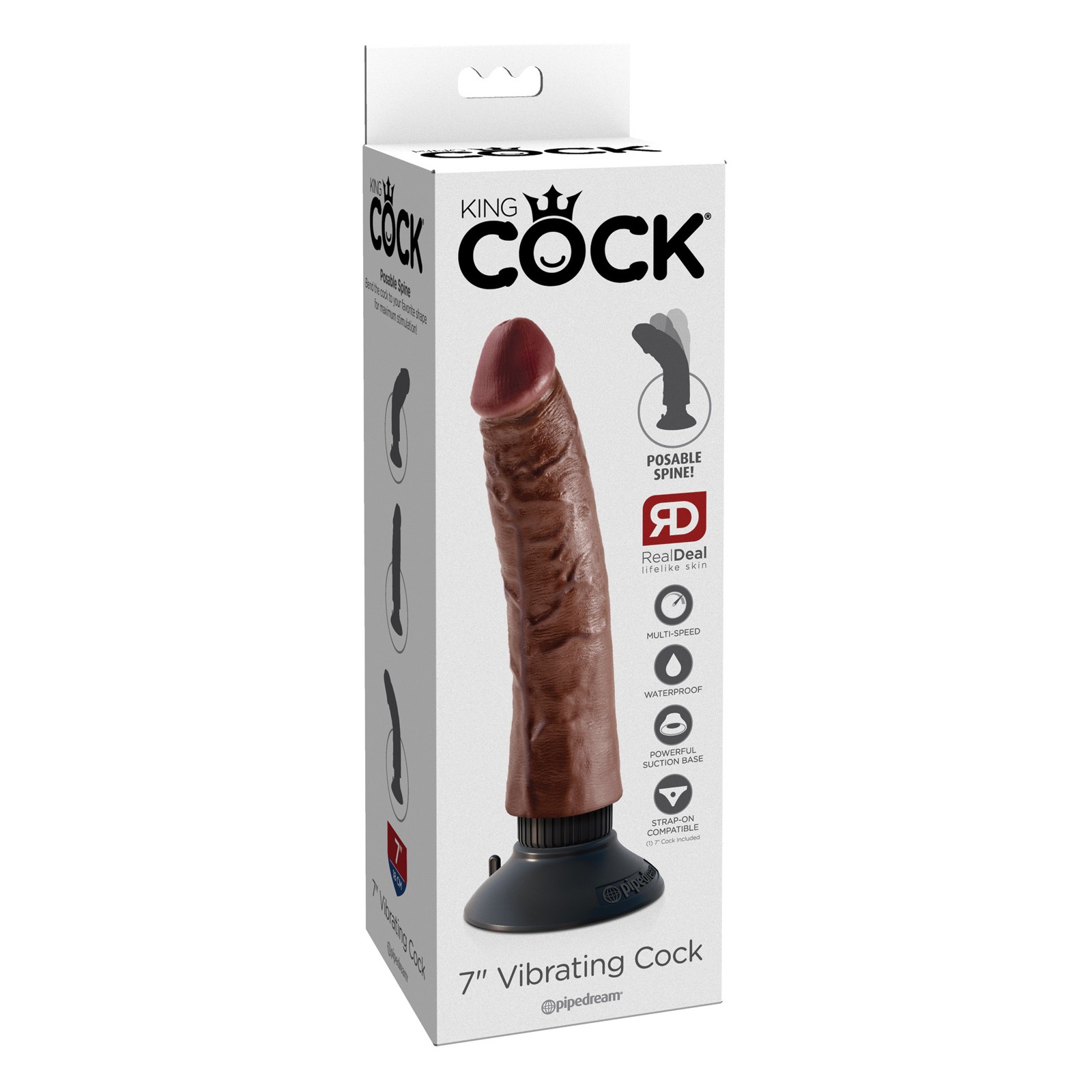 Cock Vibrante King de 7 Pulgadas Marrón