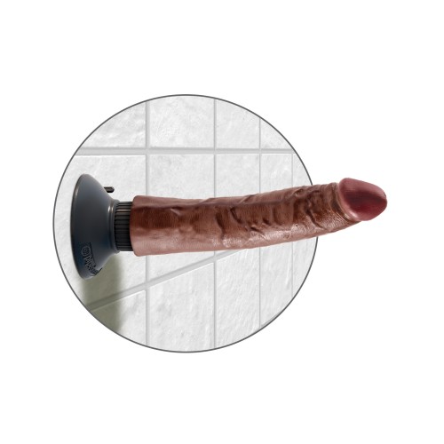 King Cock 7 Inch Vibrating Cock Brown