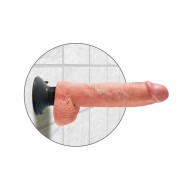 King Cock 10" Vibrating Cock with Balls - Flesh Purchase Now