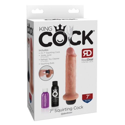 Dildo Squirting King Cock 7" para Diversión Realista