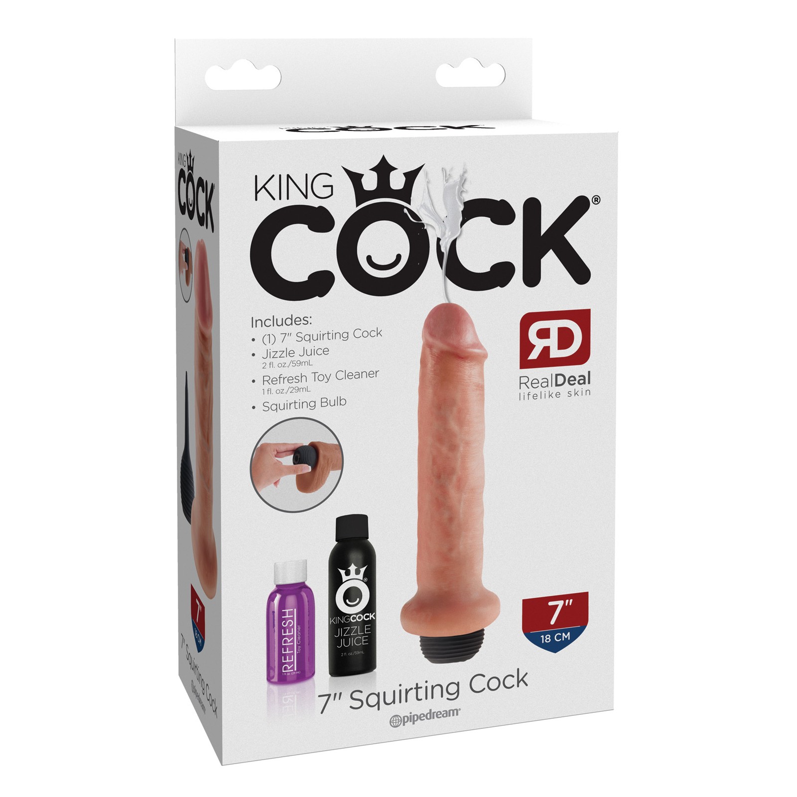 King Cock 7" Squirting Dildo for Realistic Fun