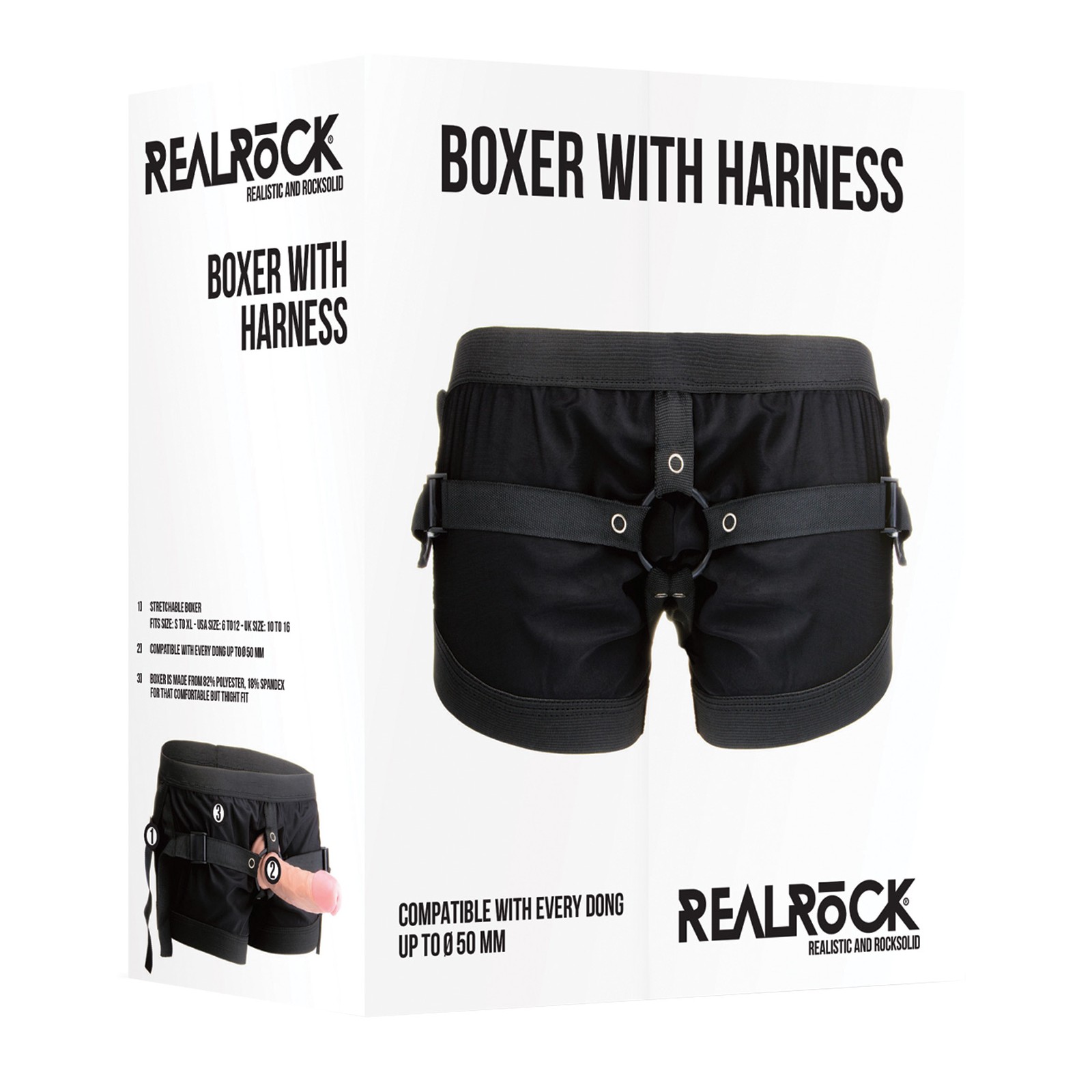 Shots RealRock Boxer with Harness