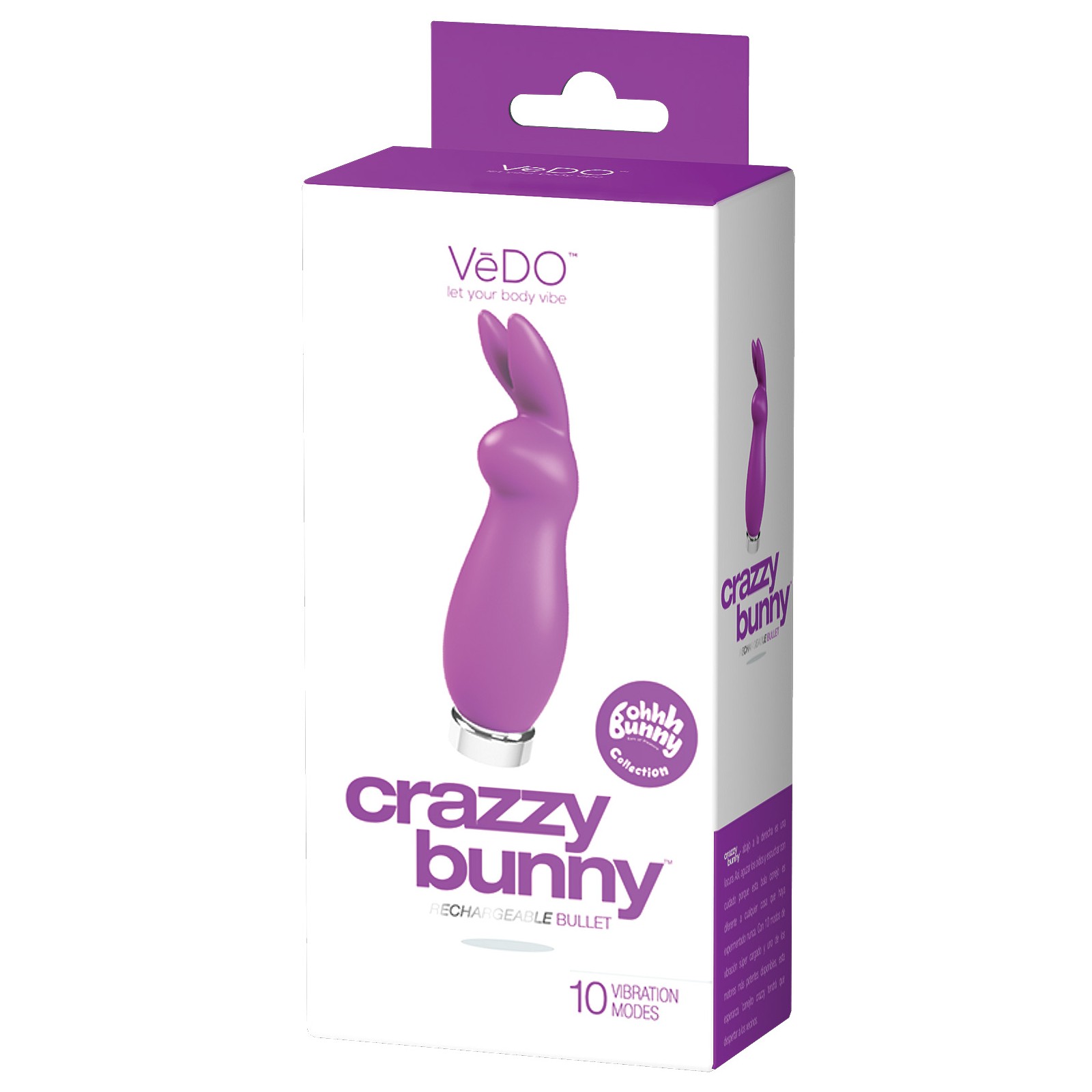 VeDO Crazzy Bunny Vibrador Recargable - Púrpura Perfecto