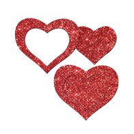 Pastease Glitter Peek a Boo Hearts Red