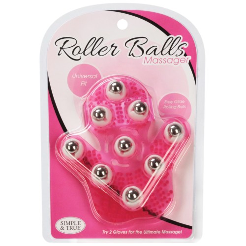 Roller Balls Massage Glove Pink