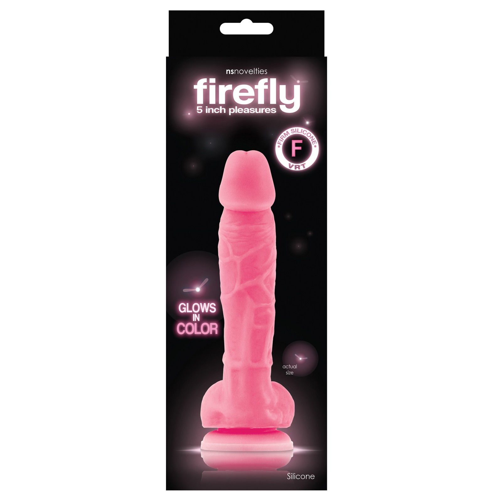 Dildo de Silicona Brilloso Firefly de 5" - Rosa