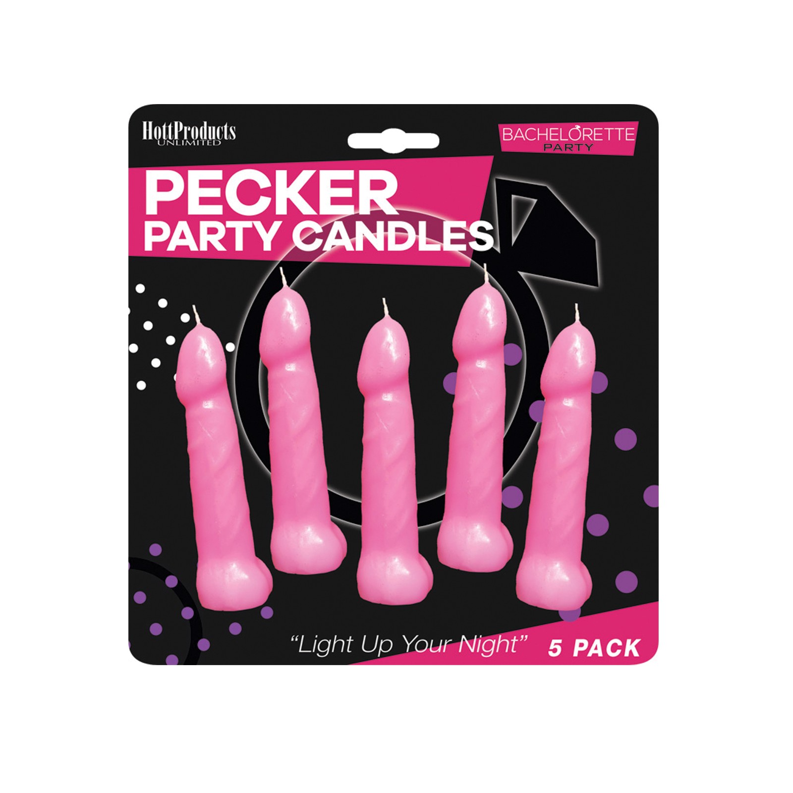 Bachelorette Party Pecker Party Candles Pink Pack of 5