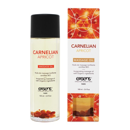 EXSENS of Paris Organic Massage Oil with Stones - Carnelian Apricot