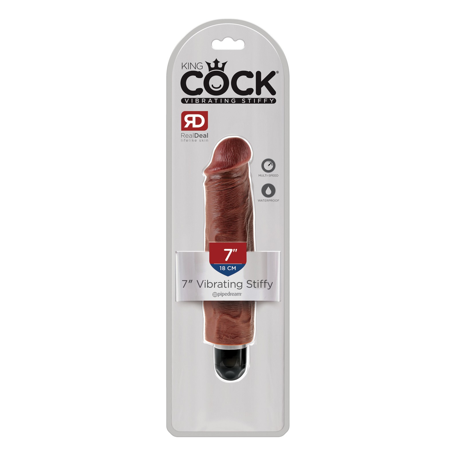 King Cock Vibrador Stiffy de 7 Pulgadas - Marrón