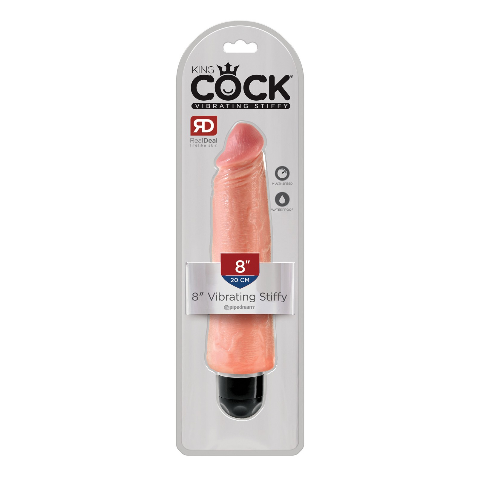 King Cock 8" Vibrating Stiffy - Flesh