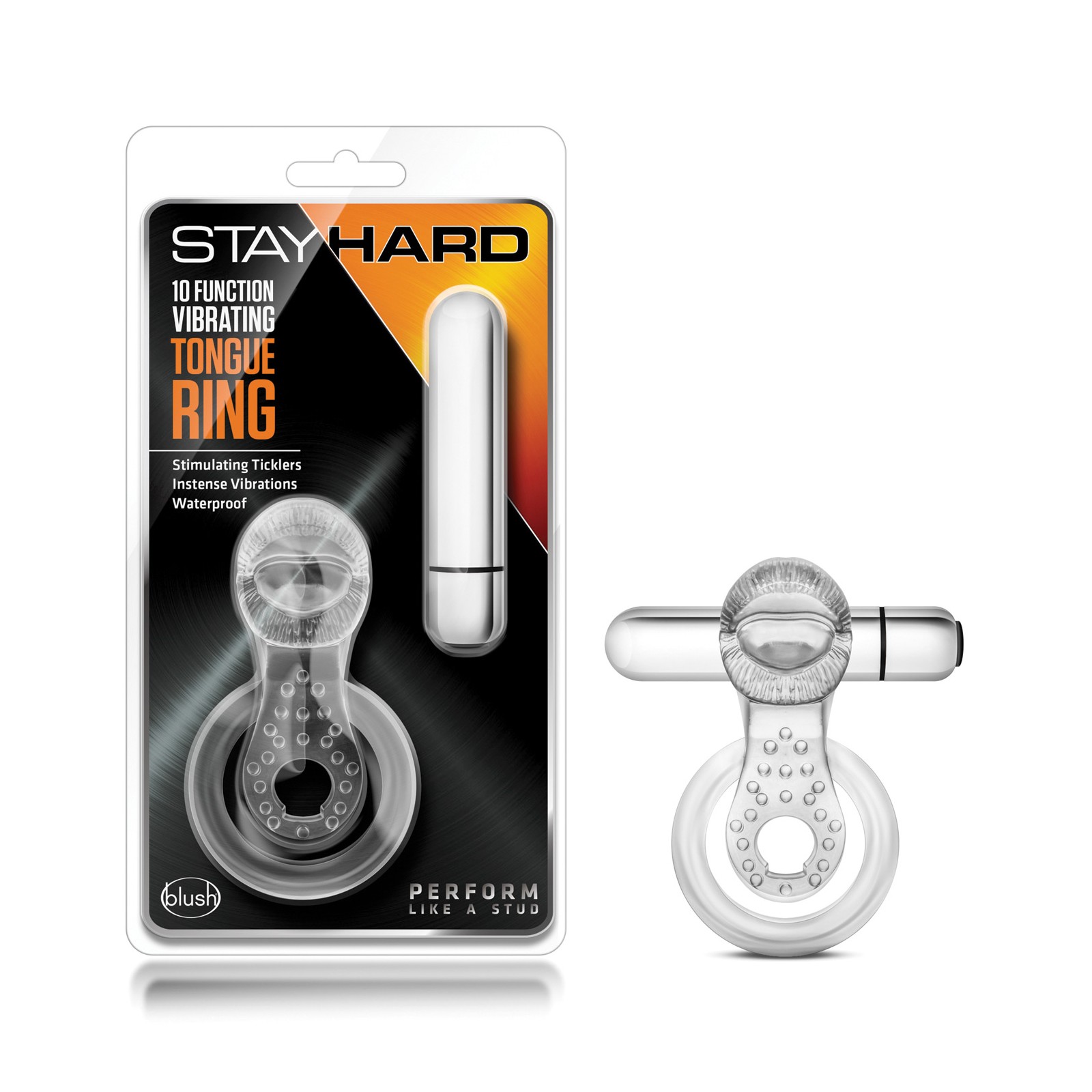 Stay Hard Vibrating Tongue Ring - Blush