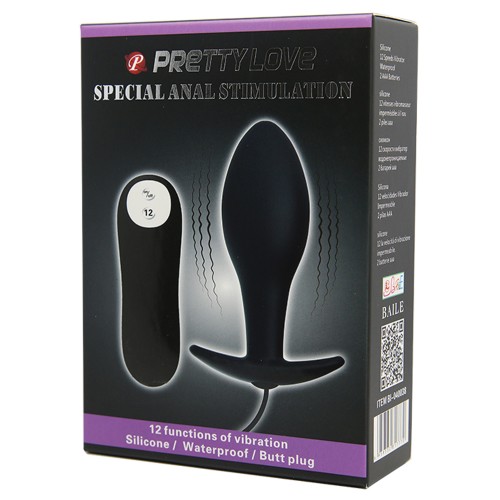 Plug Anal Vibrante Bombilla Negro