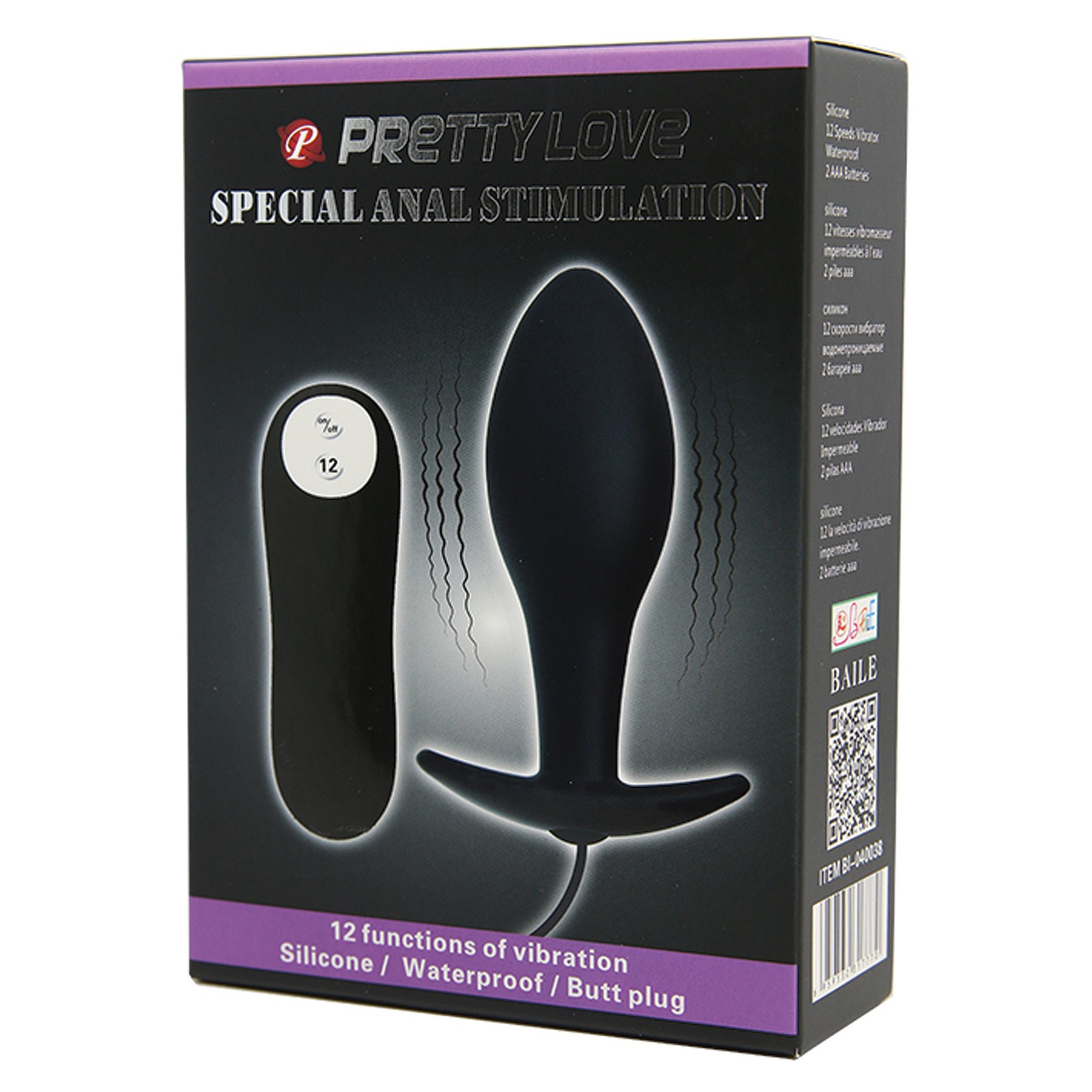 Plug Anal Vibrante Bombilla Negro