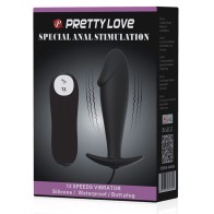 Pretty Love Vibrating Penis Shaped Butt Plug Black