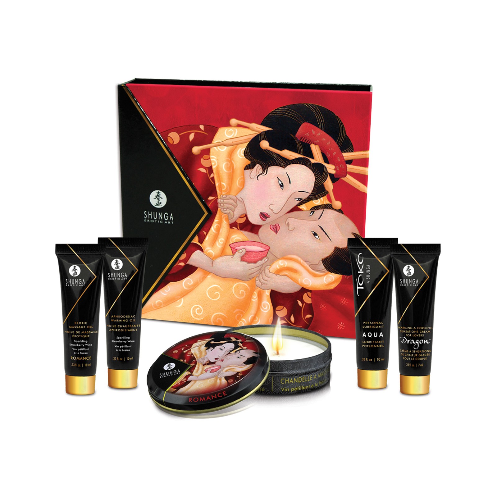 Shunga Geisha's Secret Luxury Gift Set - Sparkling Strawberry Wine