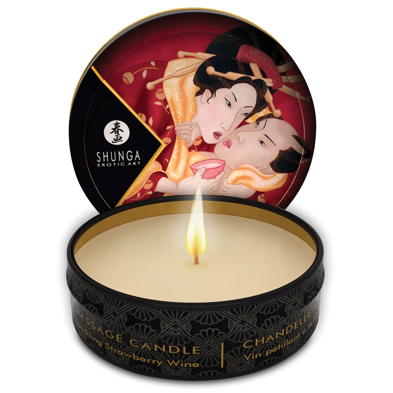 Shunga Romance Mini Candlelight Massage Candle Sparkling Strawberry Wine