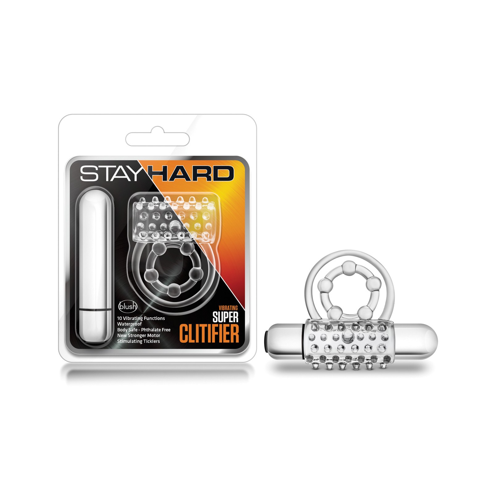 Blush Stay Hard Super Clitifier Clear Cock Ring