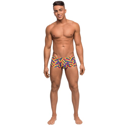 Mini Short Pride Fest con Pouch Contorneado en Arcoíris MD