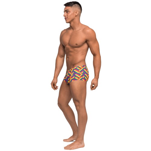 Pride Fest Mini Short with Contoured Pouch in Rainbow MD